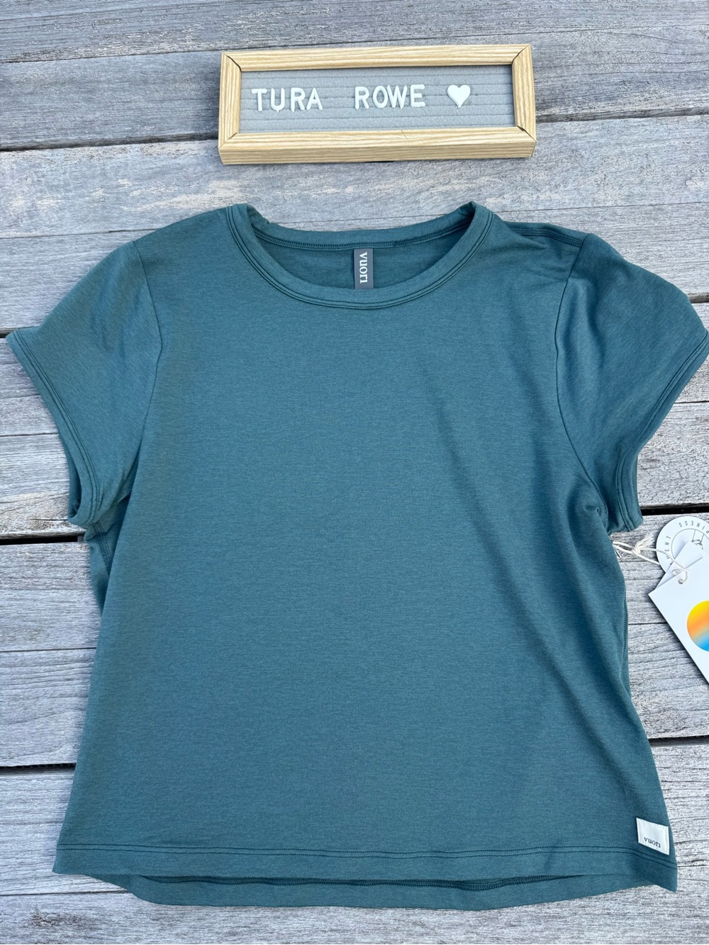Vuori Halo Baby Tee Moss Heather Women's Extra Large XL NWT 💚✨